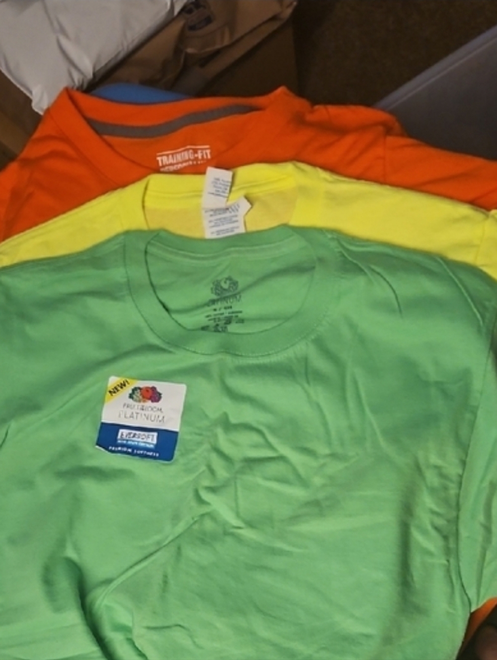 bundle of 3 neon t-shirts